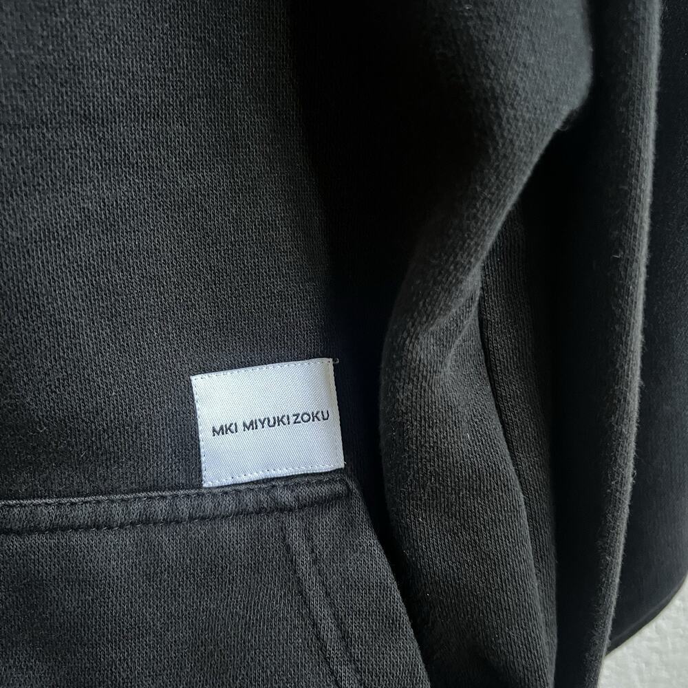 MKI MIYUKI ZOKU Men's Hoodie Sweater Japanese Logo S Black Thumbhole Streetwear - Picture 3 of 8